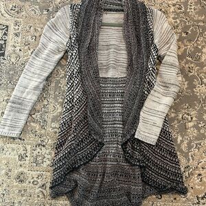 Elegant Nic & Zoe Taupe Open Front Textured Cardifan